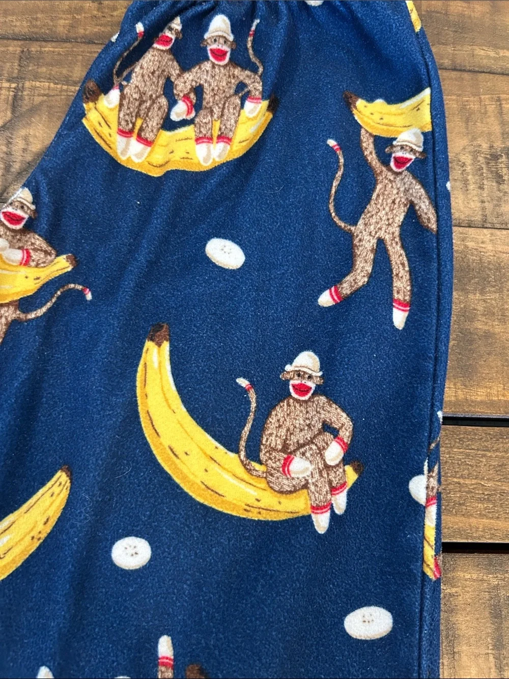 Nick & Nora Size 4/5 Navy Sock Monkey Banana Lounge Pants 🐵🍌